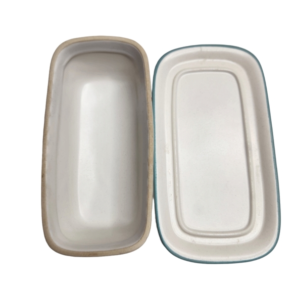 Butter Dish Stoneware Country Ware Blue Floral Ashberry Genuine with Lid - Picture 6 of 8